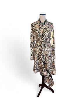 Liquorish multi patterned asymetrical midi dress size8